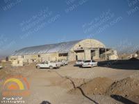 نصب کامل سقف قوسی UBM + دیوارچینی دیوارهای جانبی و جلو و عقب سوله