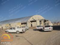نصب کامل سقف قوسی UBM + دیوارچینی دیوارهای جانبی و جلو و عقب سوله